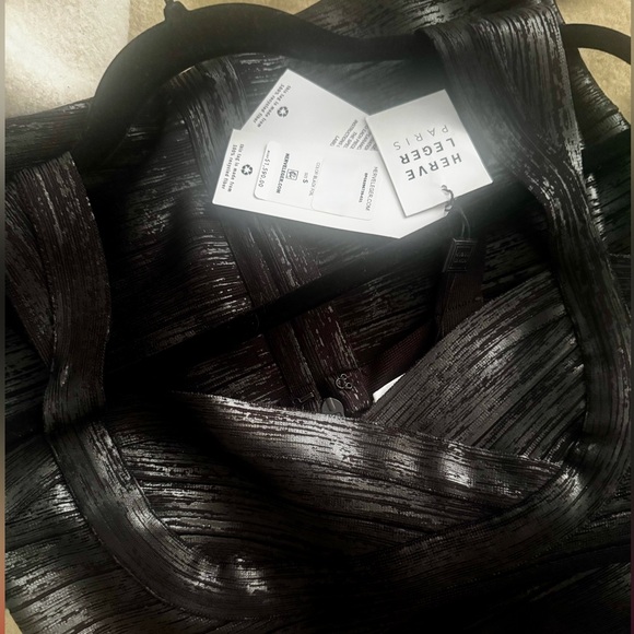 STUNNING Herve Leger BLACK Maxi Dress Ultra luxurious NEW Body Enhancing Shape - Picture 13 of 13